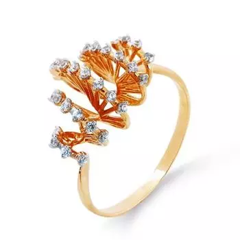 Кольцо с фианитами Линии Любви