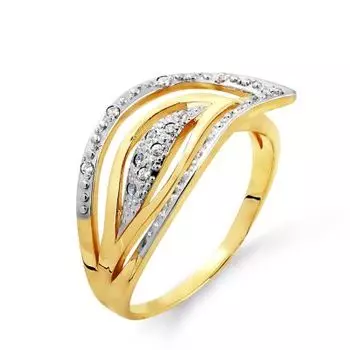 Кольцо с фианитами Линии Любви