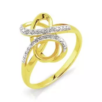 Кольцо с фианитами Линии Любви