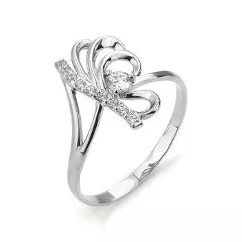 Кольцо с фианитами Линии Любви