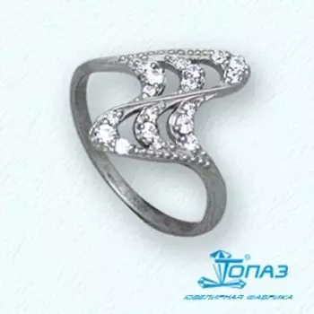 Кольцо с фианитами Линии Любви