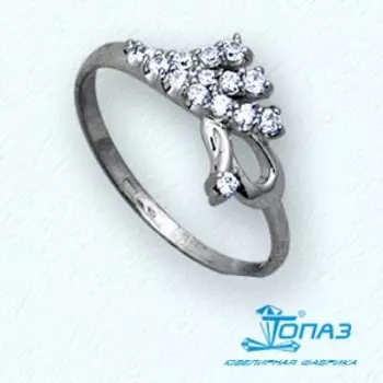 Кольцо с фианитами Линии Любви