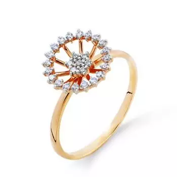 Кольцо с фианитами Линии Любви