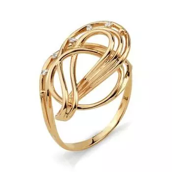 Кольцо с фианитами Линии Любви