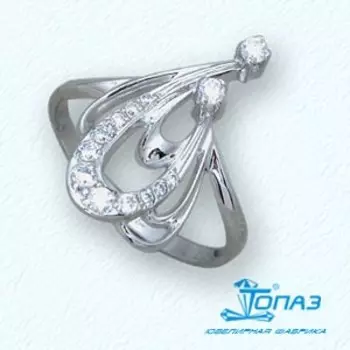 Кольцо с фианитами Линии Любви