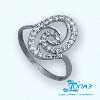 Кольцо с фианитами Линии Любви