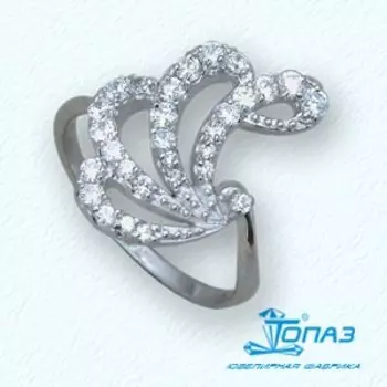 Кольцо с фианитами Линии Любви