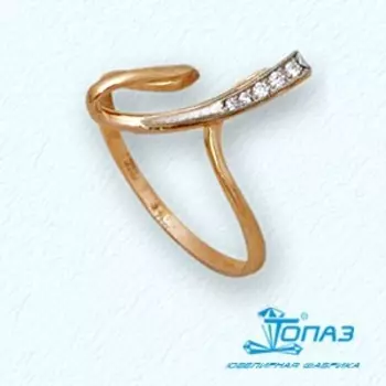 Кольцо с фианитами Линии Любви