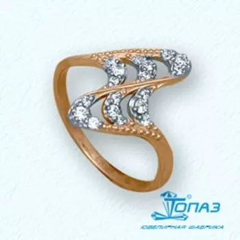 Кольцо с фианитами Линии Любви
