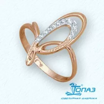 Кольцо с фианитами Линии Любви