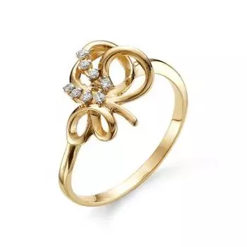 Кольцо с фианитами Линии Любви