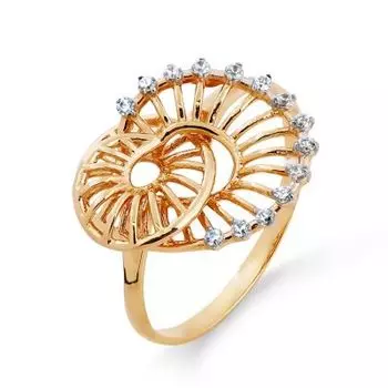 Кольцо с фианитами Линии Любви