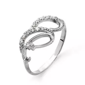 Кольцо с фианитами Линии Любви