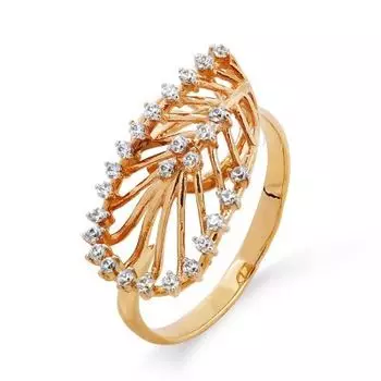 Кольцо с фианитами Линии Любви