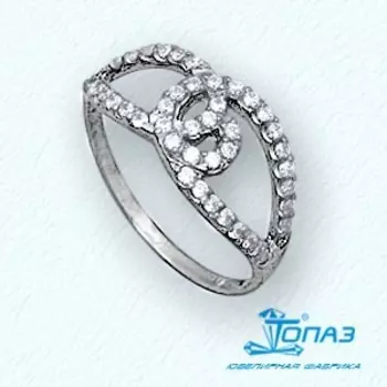 Кольцо с фианитами Линии Любви