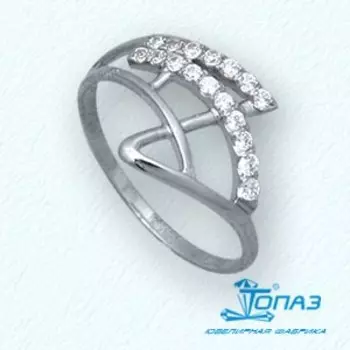 Кольцо с фианитами Линии Любви