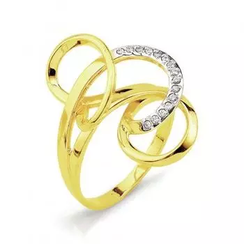 Кольцо с фианитами Линии Любви