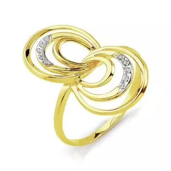 Кольцо с фианитами Линии Любви