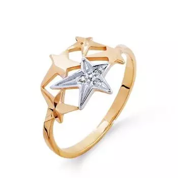 Кольцо с фианитами Линии Любви