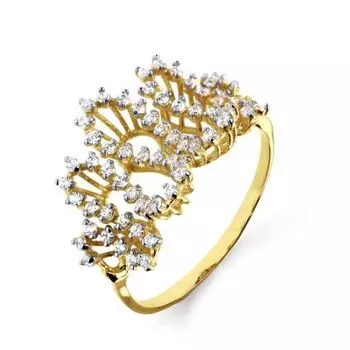 Кольцо с фианитами Линии Любви