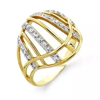 Кольцо с фианитами Линии Любви