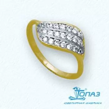 Кольцо с фианитами Линии Любви