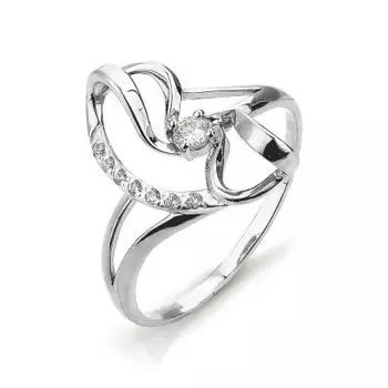 Кольцо с фианитами Линии Любви