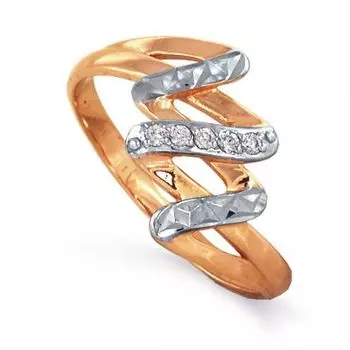 Кольцо с фианитами Линии Любви