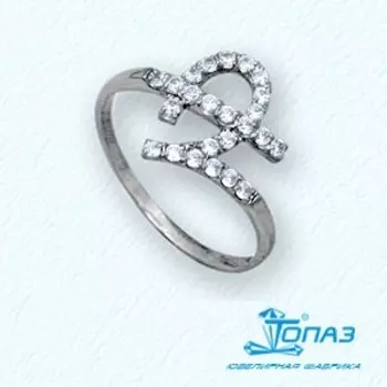 Кольцо с фианитами Линии Любви