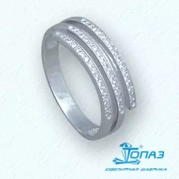 Кольцо с фианитами Линии Любви