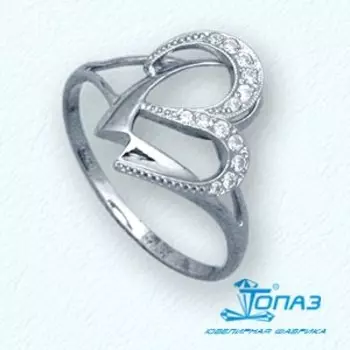 Кольцо с фианитами Линии Любви