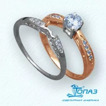 Кольцо с фианитами Линии Любви