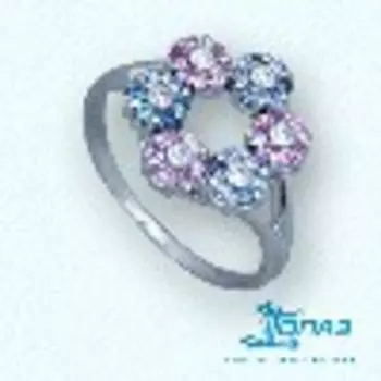 Кольцо с фианитами Линии Любви
