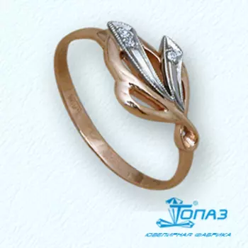 Кольцо с фианитами Линии Любви