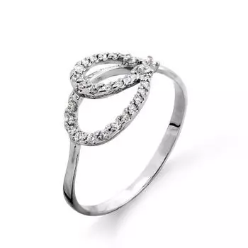 Кольцо с фианитами Линии Любви