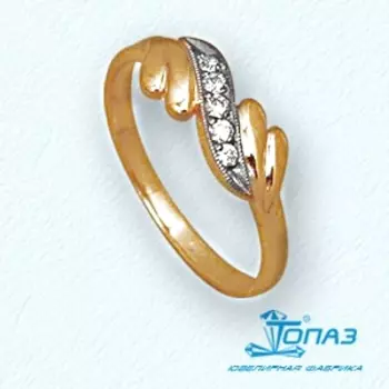 Кольцо с фианитами Линии Любви