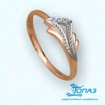 Кольцо с фианитами Линии Любви