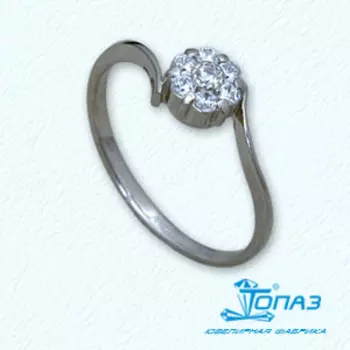 Кольцо с фианитами Линии Любви