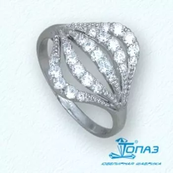 Кольцо с фианитами Линии Любви