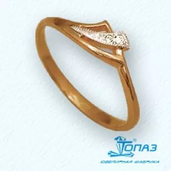 Кольцо с фианитами Линии Любви