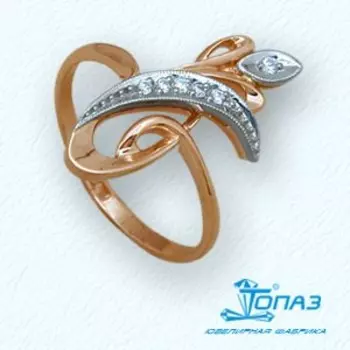 Кольцо с фианитами Линии Любви
