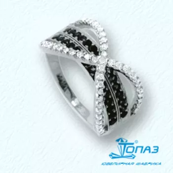 Кольцо с фианитами Линии Любви