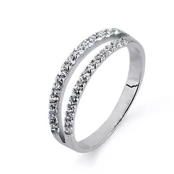 Кольцо с фианитами Линии Любви