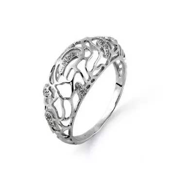 Кольцо с фианитами Линии Любви