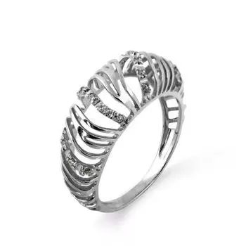 Кольцо с фианитами Линии Любви