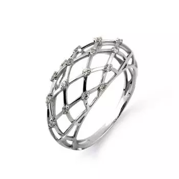 Кольцо с фианитами Линии Любви