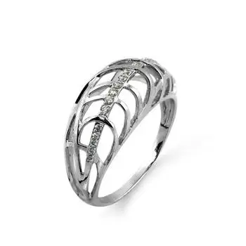 Кольцо с фианитами Линии Любви