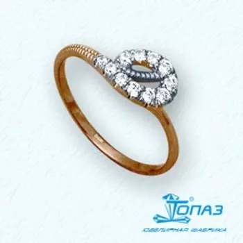 Кольцо с фианитами Линии Любви