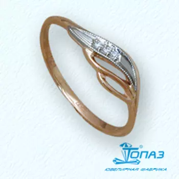 Кольцо с фианитами Линии Любви