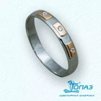 Кольцо с фианитами Линии Любви